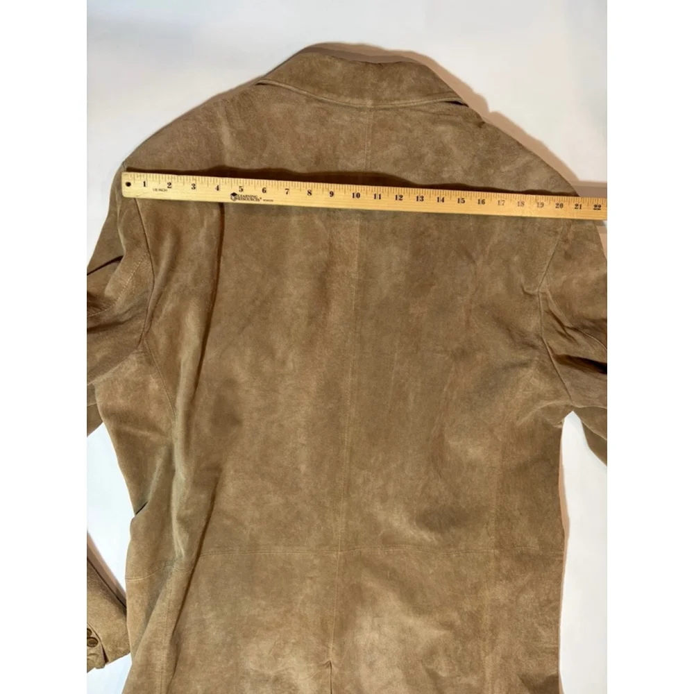 Apt 9 Suede Leather Blazer Jacket Brown 48 Long Western Classic Coat Mens